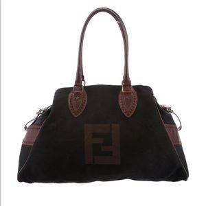 (SOLD)Fend Black Canvas Bag de jour